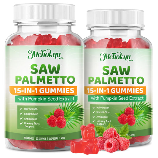 Mchokuu saw palmetto bottle supports a daily self care routine.