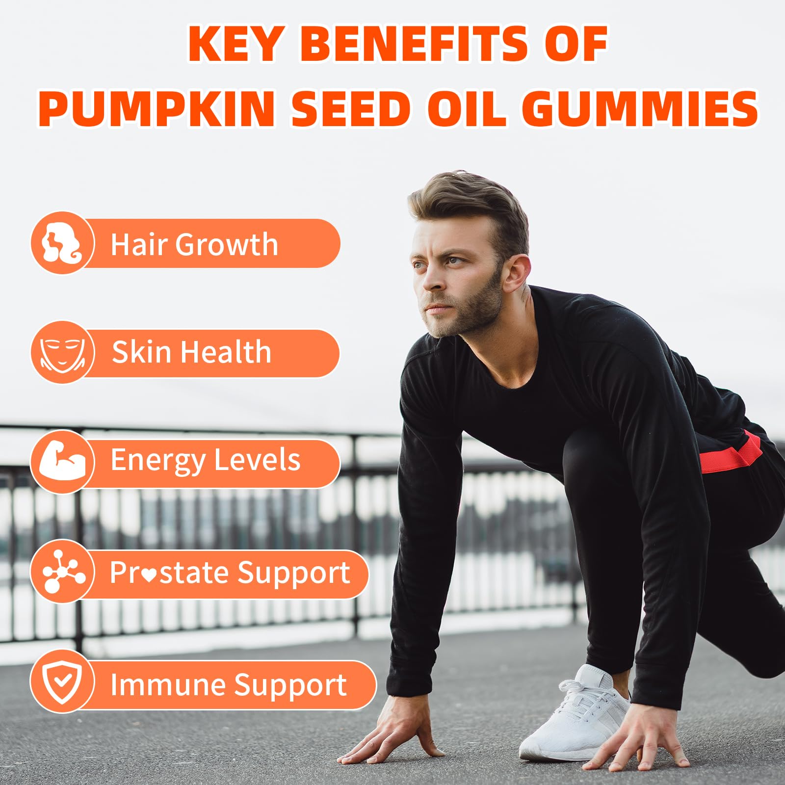 Mchokuu gummies bottle showing natural EFAs and phytosterols for heart and immune health