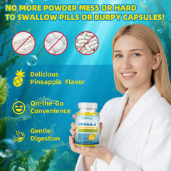 Mchokuu vegan omega-3 gummies shown for family-friendly use and pairing with meals.