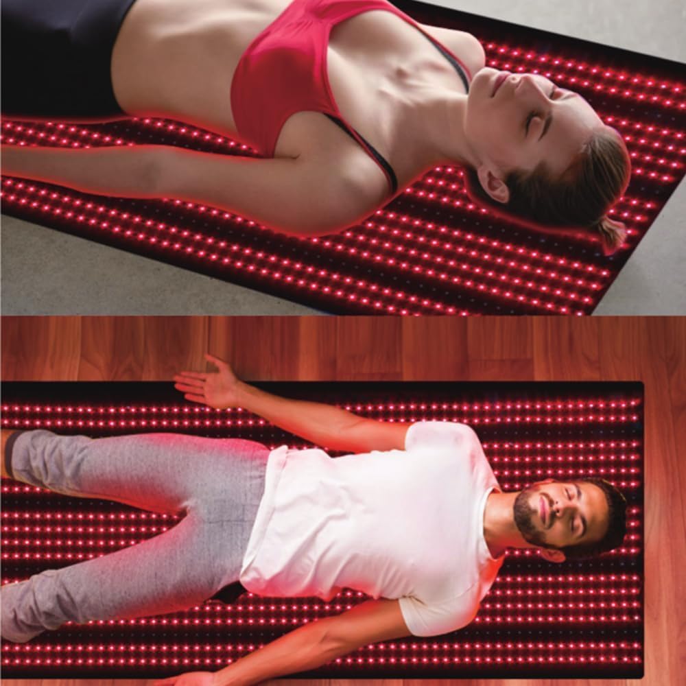 MCJ red light therapy mat uses 660 nm red and 850 nm infrared wavelengths for multi-range therapy.