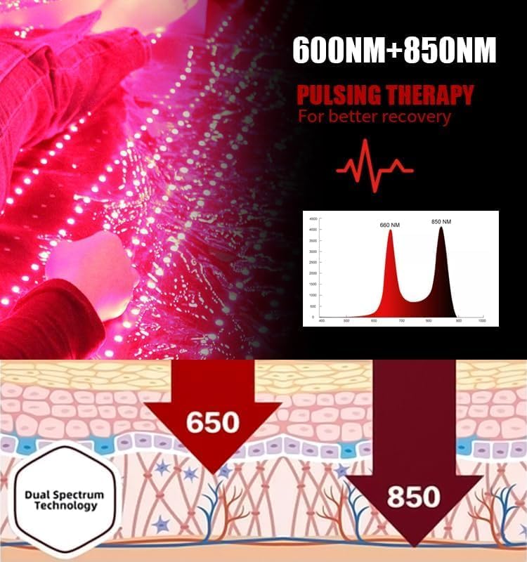 MCJ red light therapy mat 71x31 inch size enables extensive coverage for larger areas.