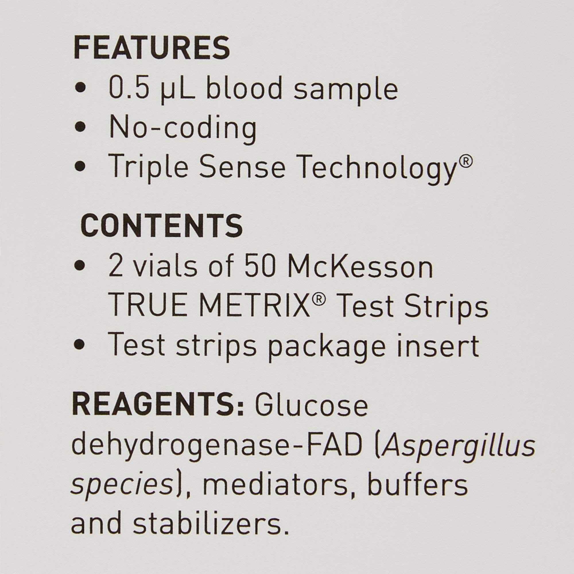 Convenient box of 100 McKesson test strips for home use