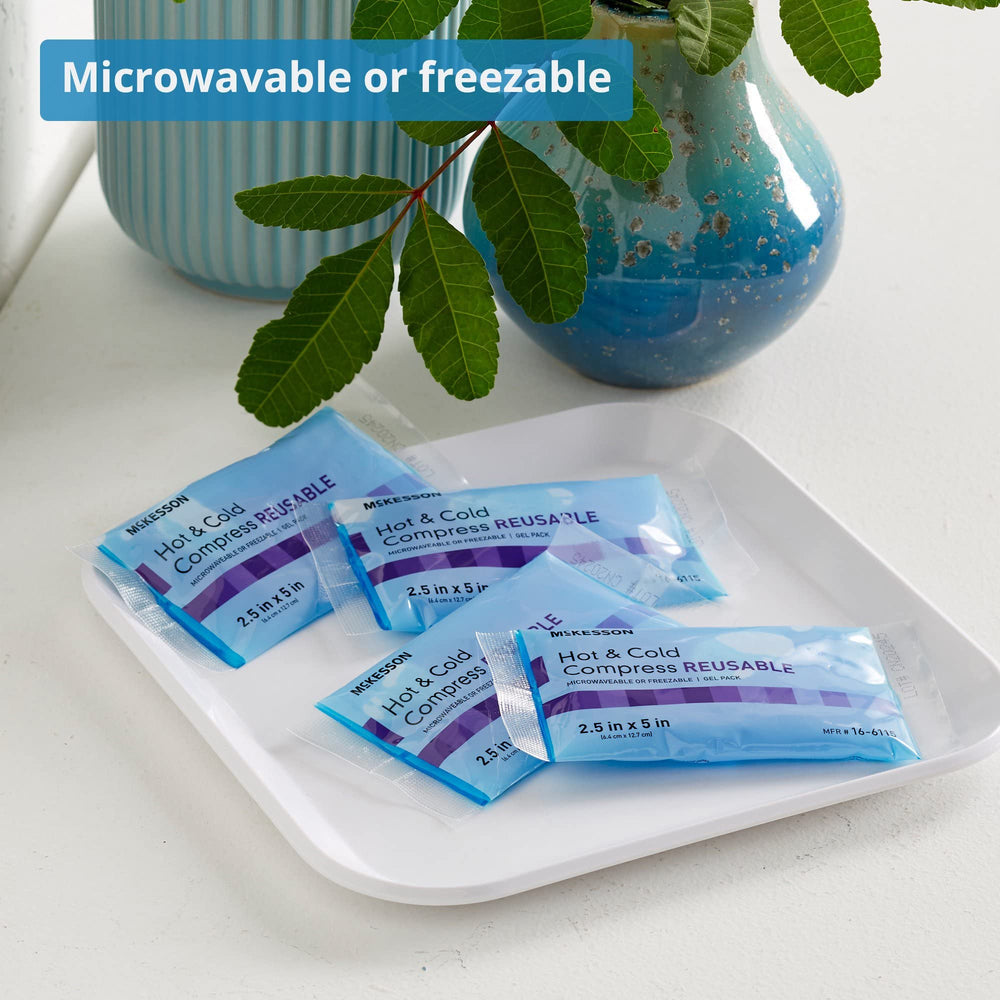 McKesson cold and hot compress on knee demonstrates targeted pain relief and swelling control.