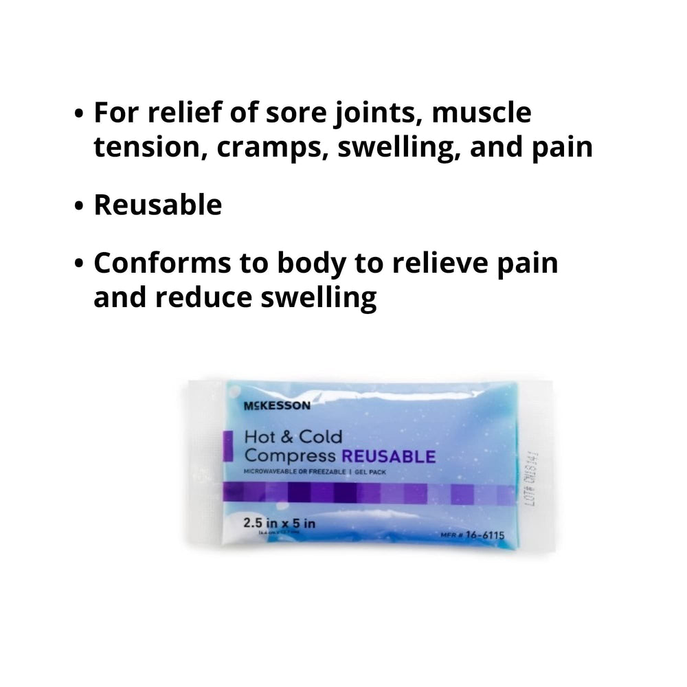 McKesson cold and hot compress on shoulder for muscle tension and post-activity recovery.