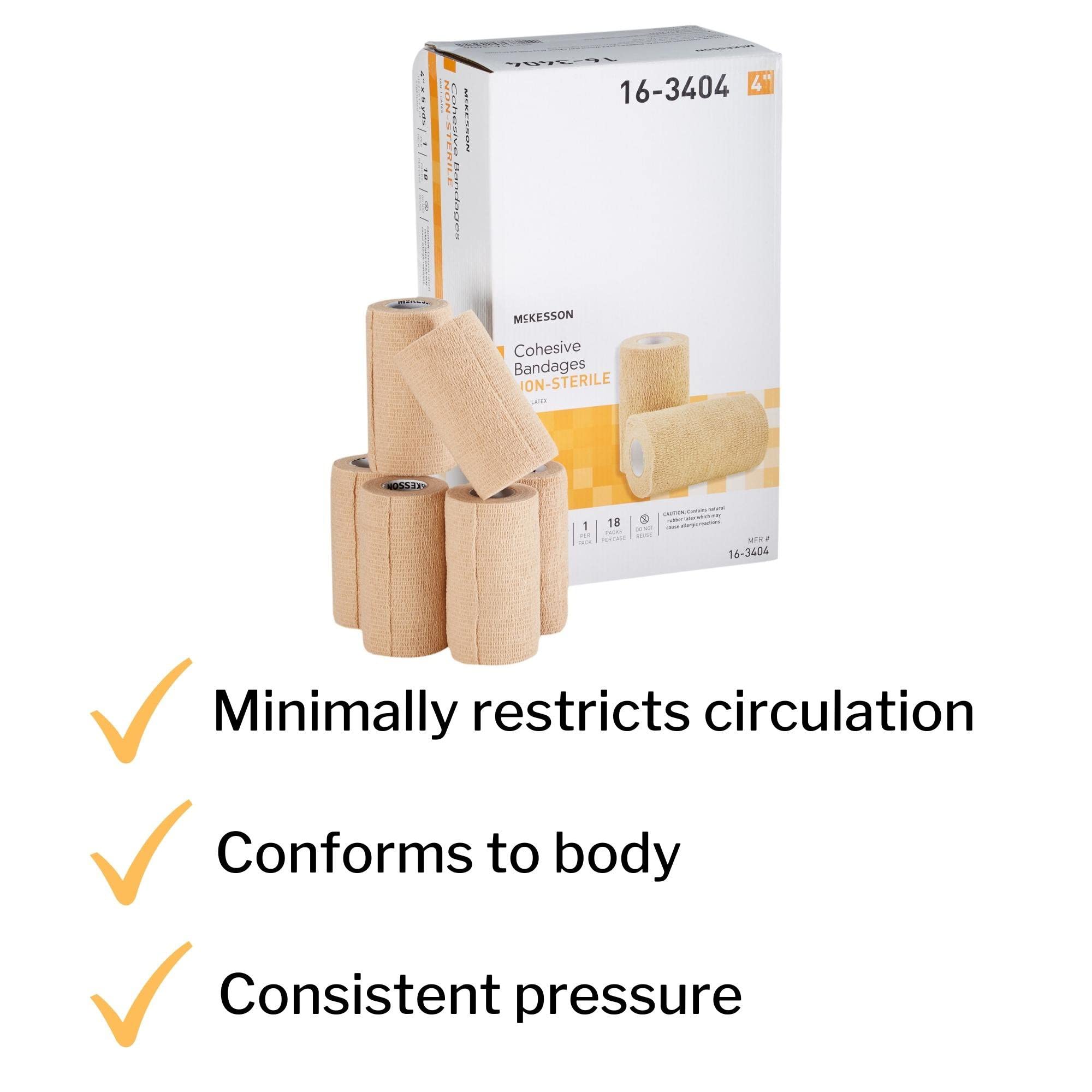 McKesson Elastic Cohesive Bandages close-up showing self-adhering surface