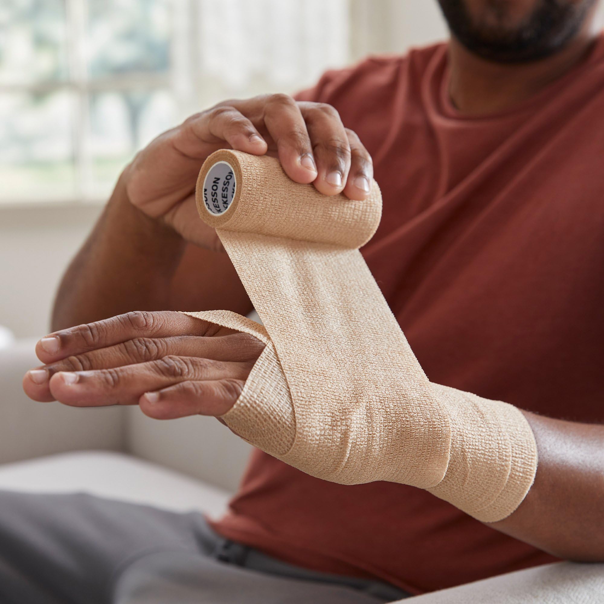 McKesson cohesive bandages conform to body contours for reliable, comfortable wear
