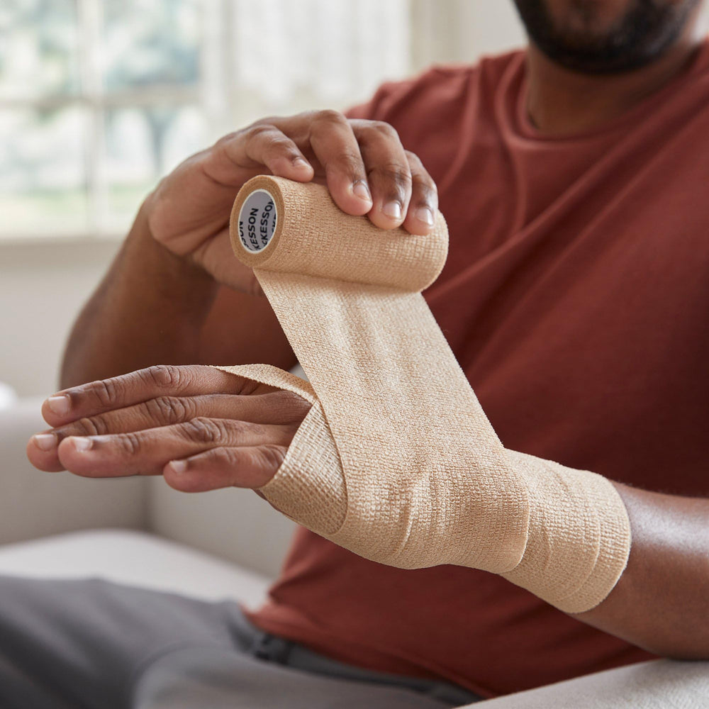 McKesson cohesive bandages conform to body contours for reliable, comfortable wear