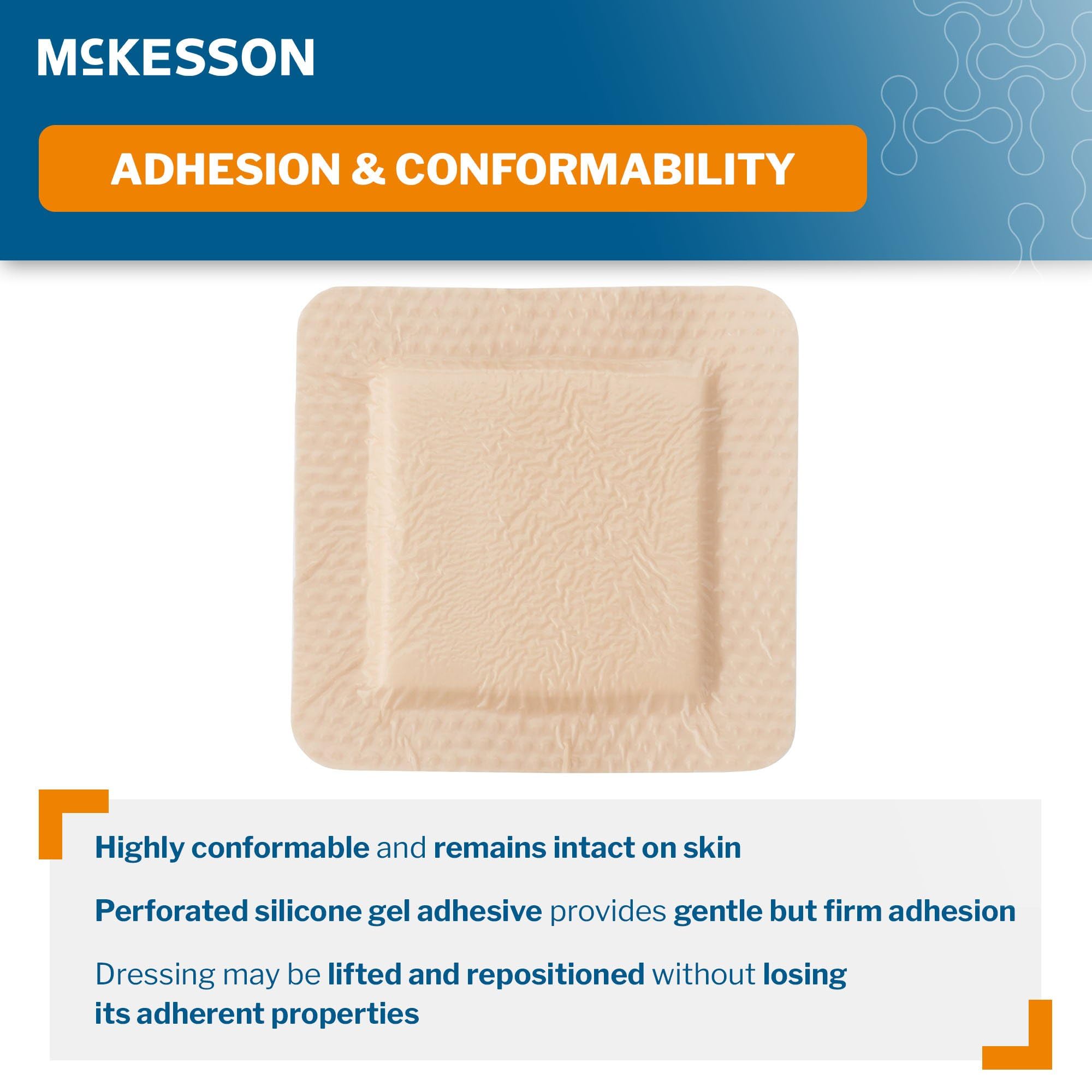 McKesson hydrocellular dressings 6x6 pack with sterile foam for reliable moist wound environment.