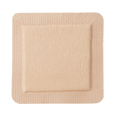McKesson foam dressing conformable fit on curved skin area shown in lifestyle layout.