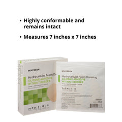McKesson Hydrocellular foam dressing being removed easily from skin