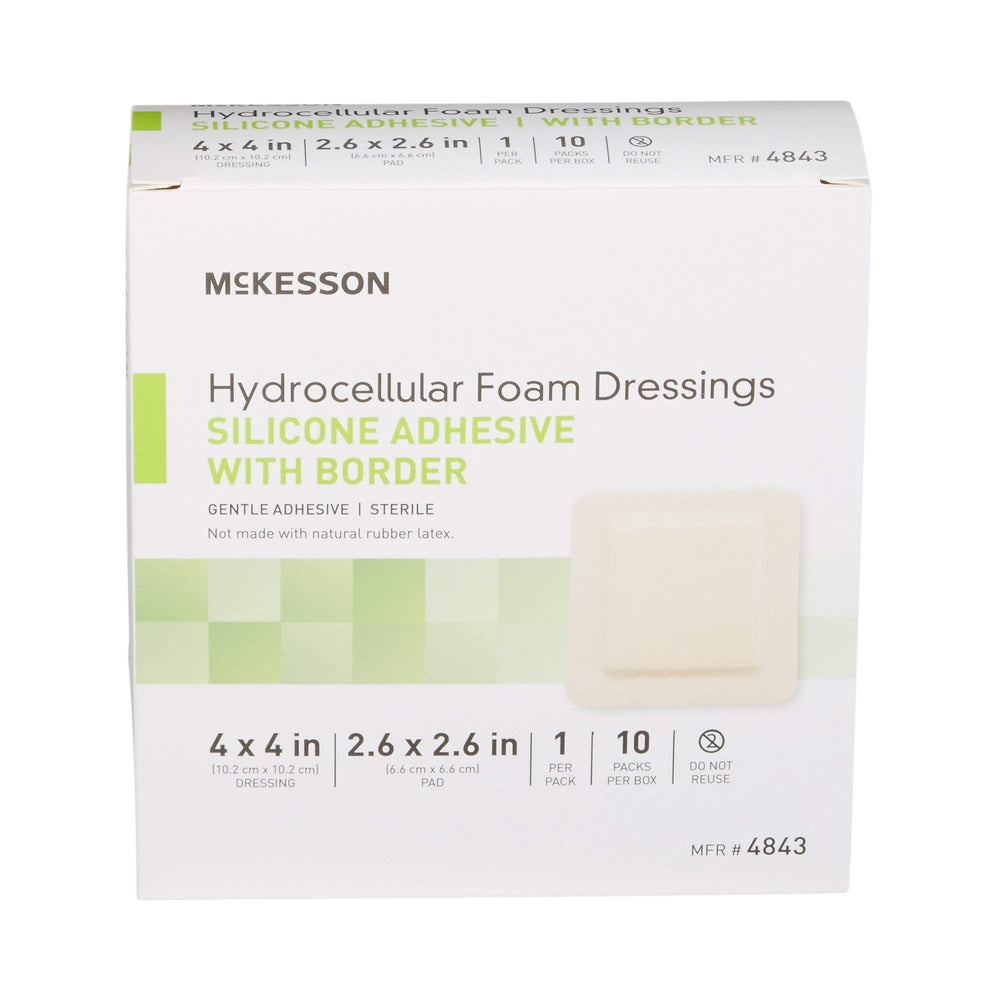 McKesson Hydrocellular foam dressing repositionable feature allows re-setting without losing adhesion.