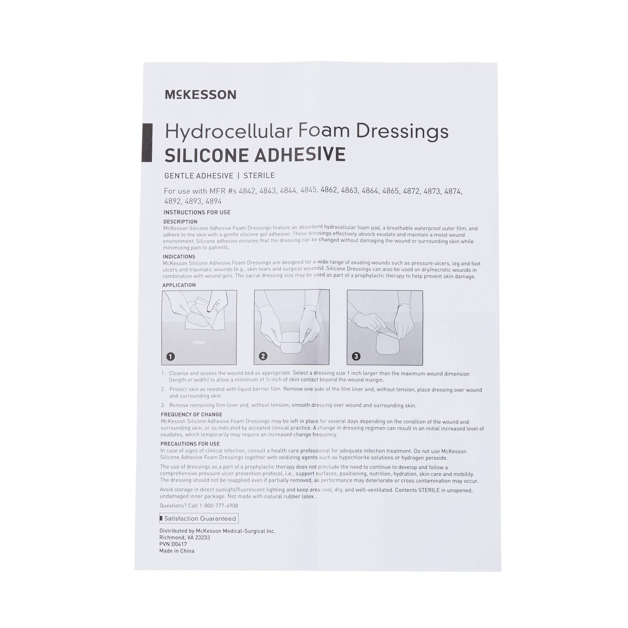 McKesson Hydrocellular foam dressing border promotes comfortable wear for sensitive skin.