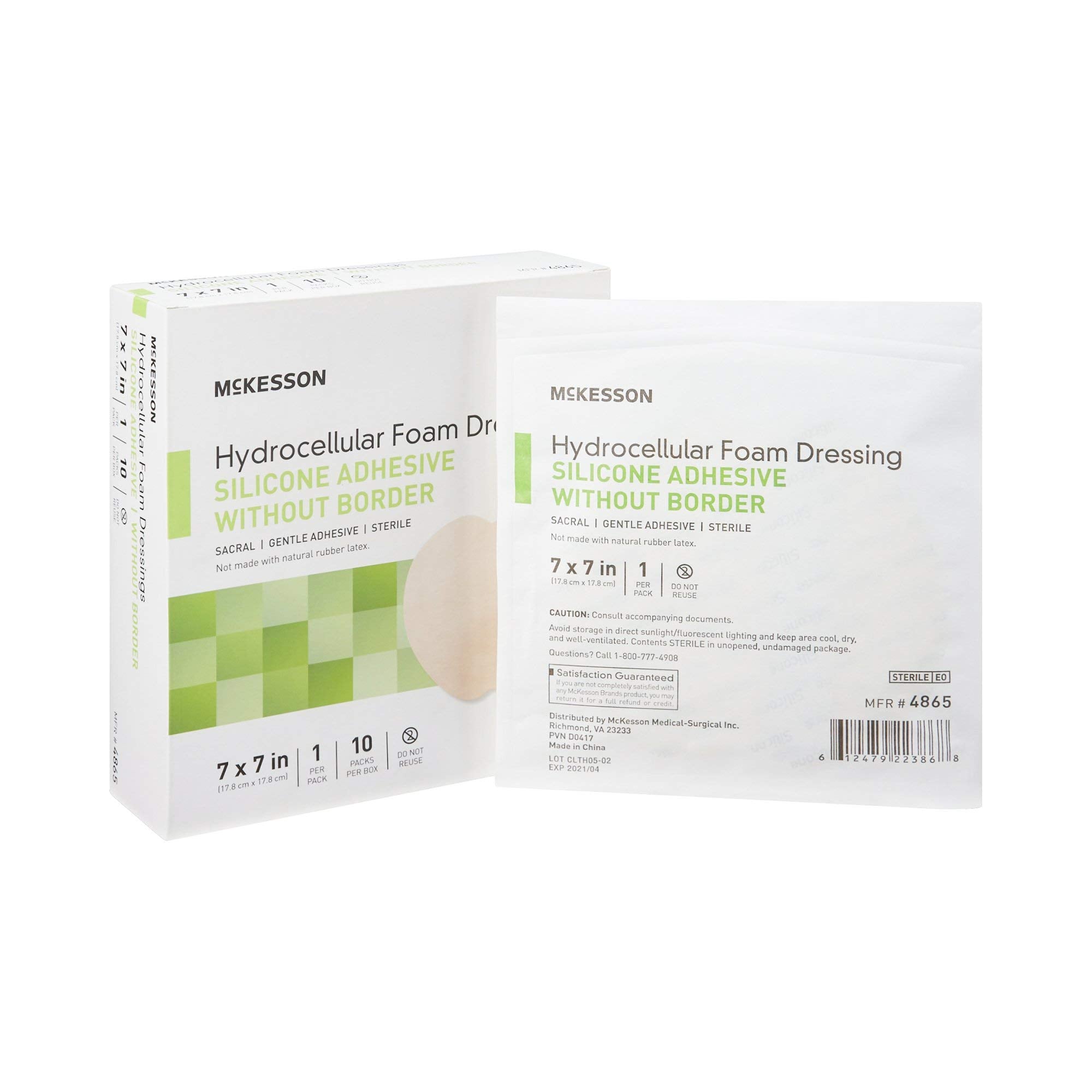 McKesson Hydrocellular foam dressing in sterile packaging for wound care