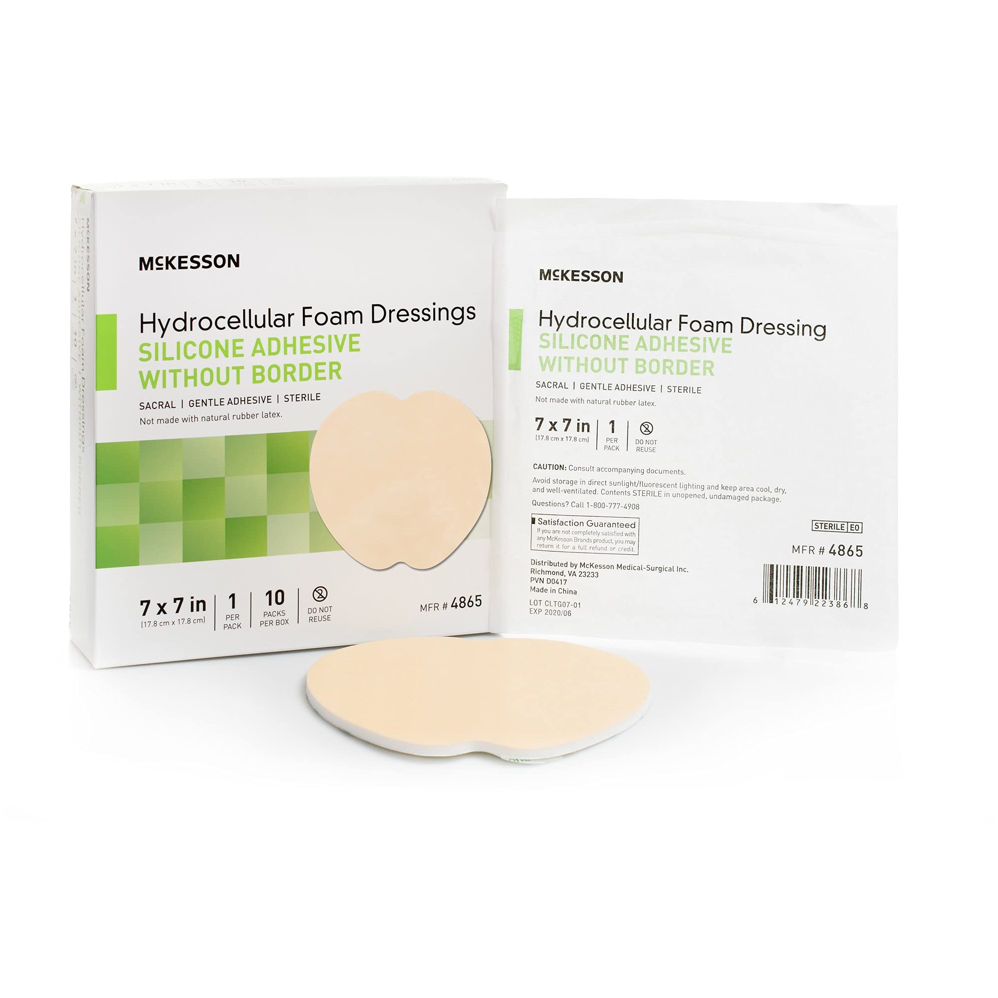 McKesson Hydrocellular foam dressing shields wound from contaminants