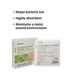 Gentle removal shown by the non-stick surface of the McKesson Lite dressing