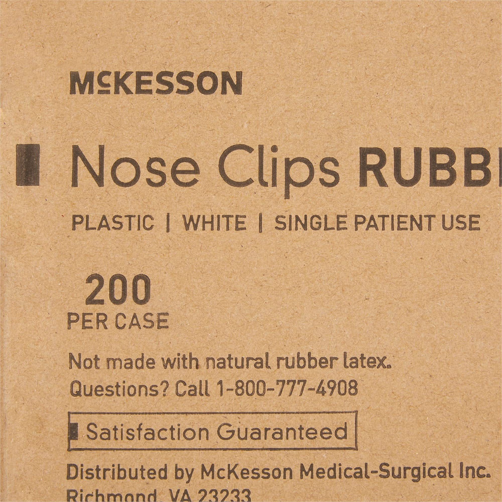 McKesson nose clips with large soft nose pads reduce discomfort during testing.