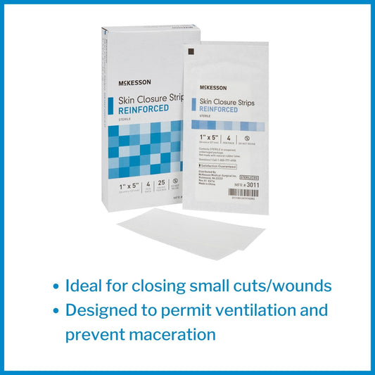 McKesson Skin Closure Strips application closeup demonstrates easy placement