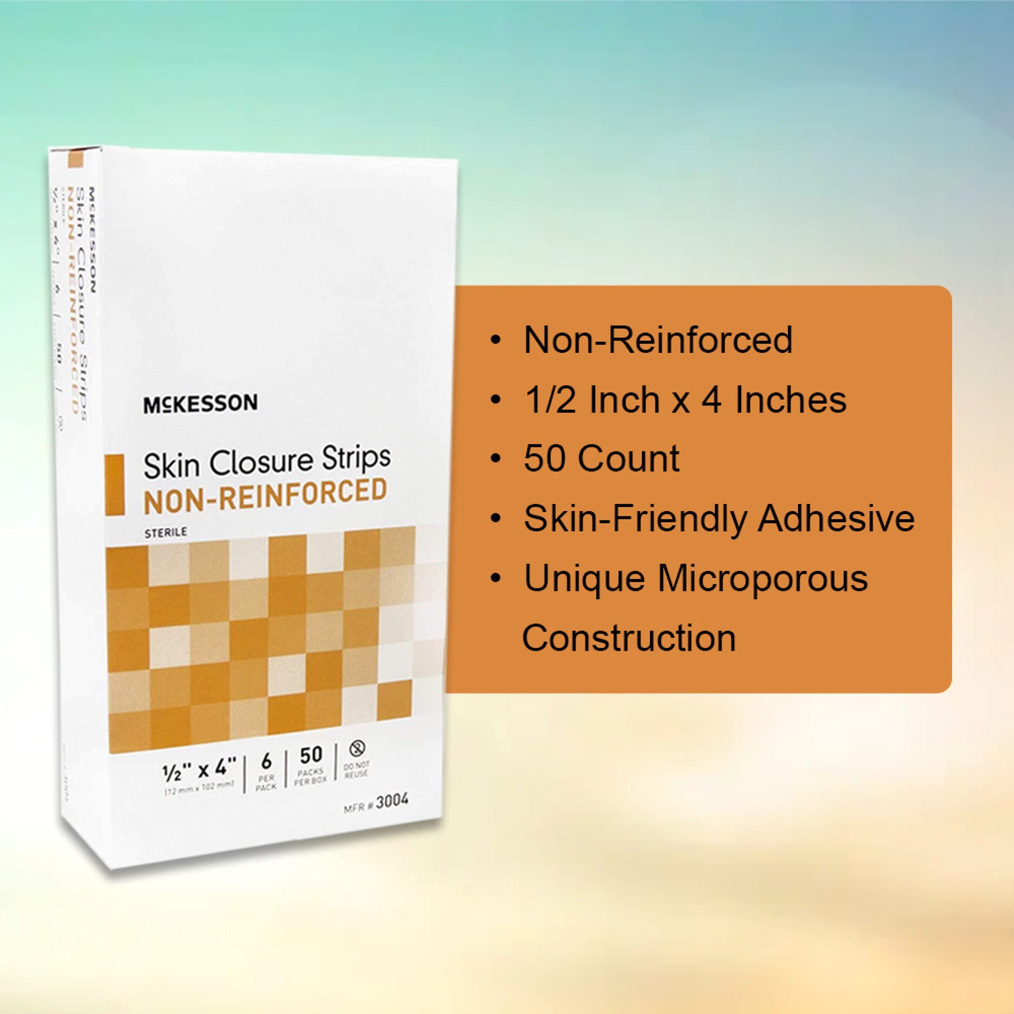 McKesson skin closure strip packaging highlights hygiene and ready-to-use reliability