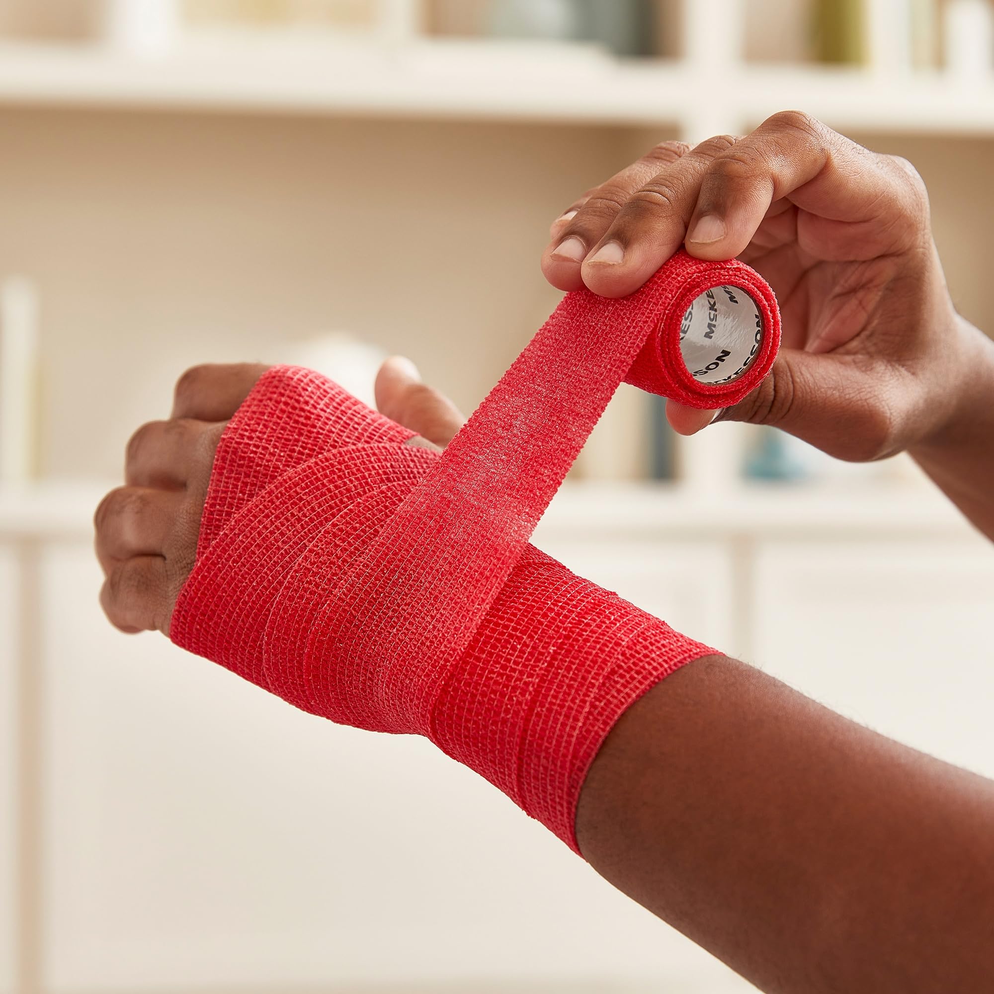 McKesson soft flexible bandage conforms to body contours for comfort