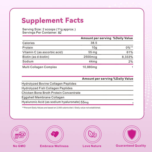 Mclovefy unflavored collagen scoop shows easy dosing for beverages.