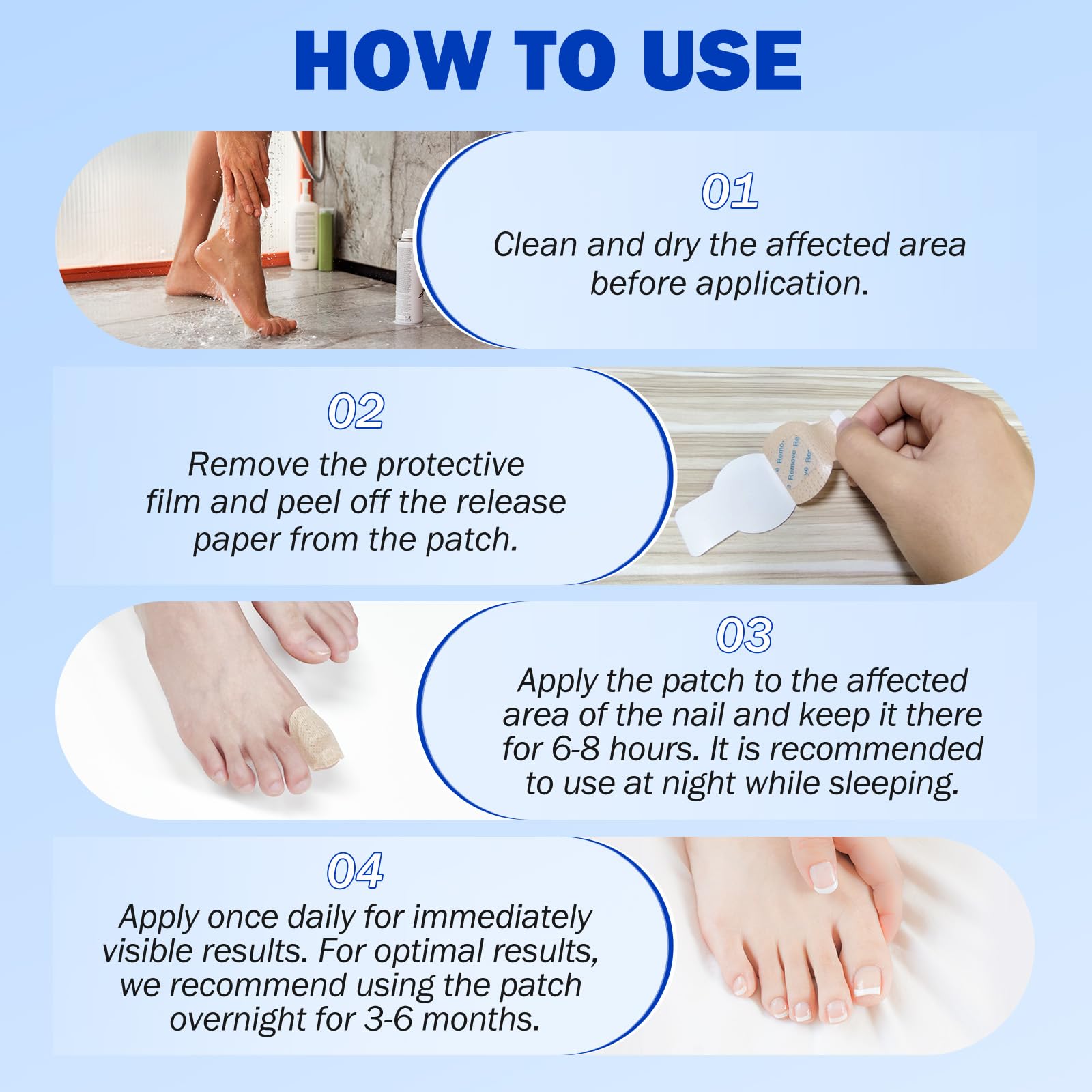 Mcukv Nail Repair Patches after-use close-up, gradual improvement visible
