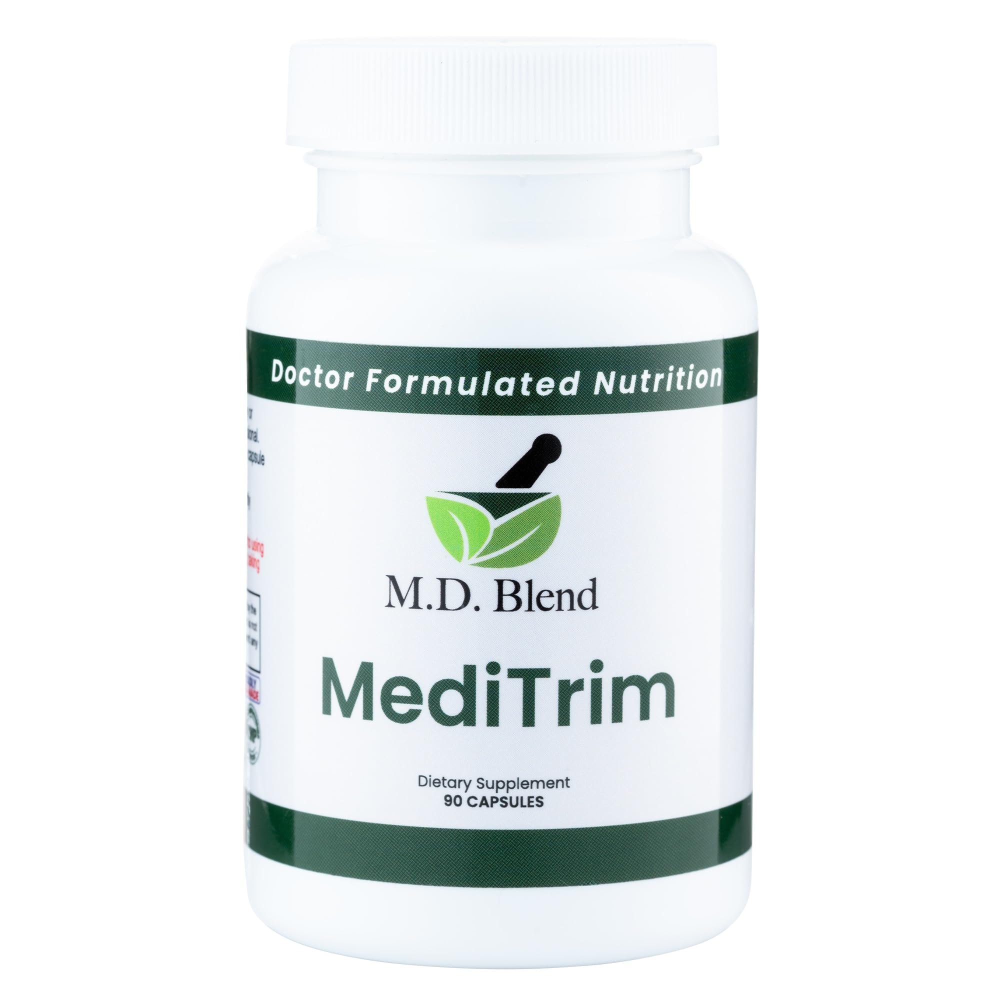 M.D. Blend MediTrim energy bottle for on-the-go metabolic support.
