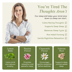 M.D. Blend Sleep label close-up highlights melatonin and magnesium blend.