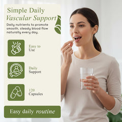 M.D. Blend Vascular label highlights pomegranate components for vascular wellness.