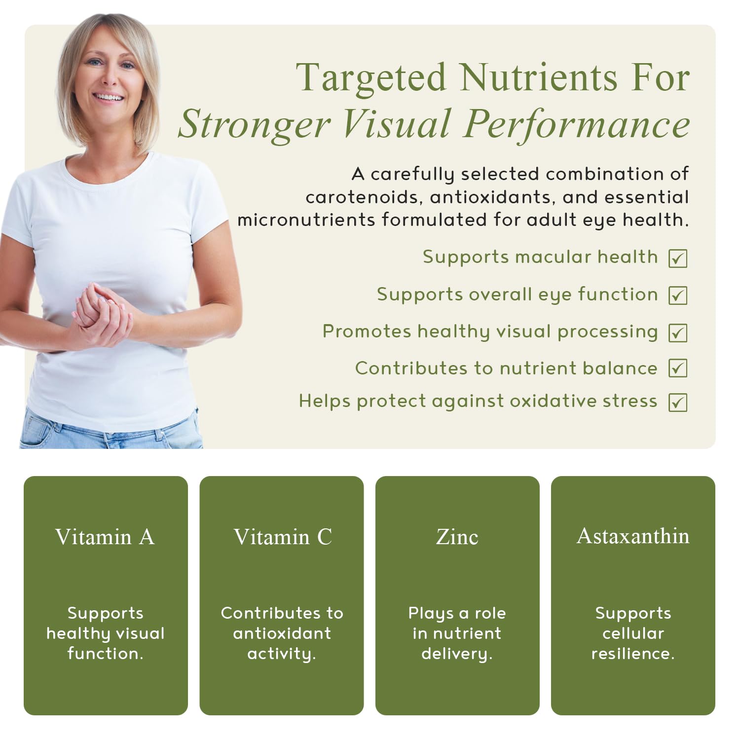 M.D. Blend Vision label and bottle detail for easy daily eye care.