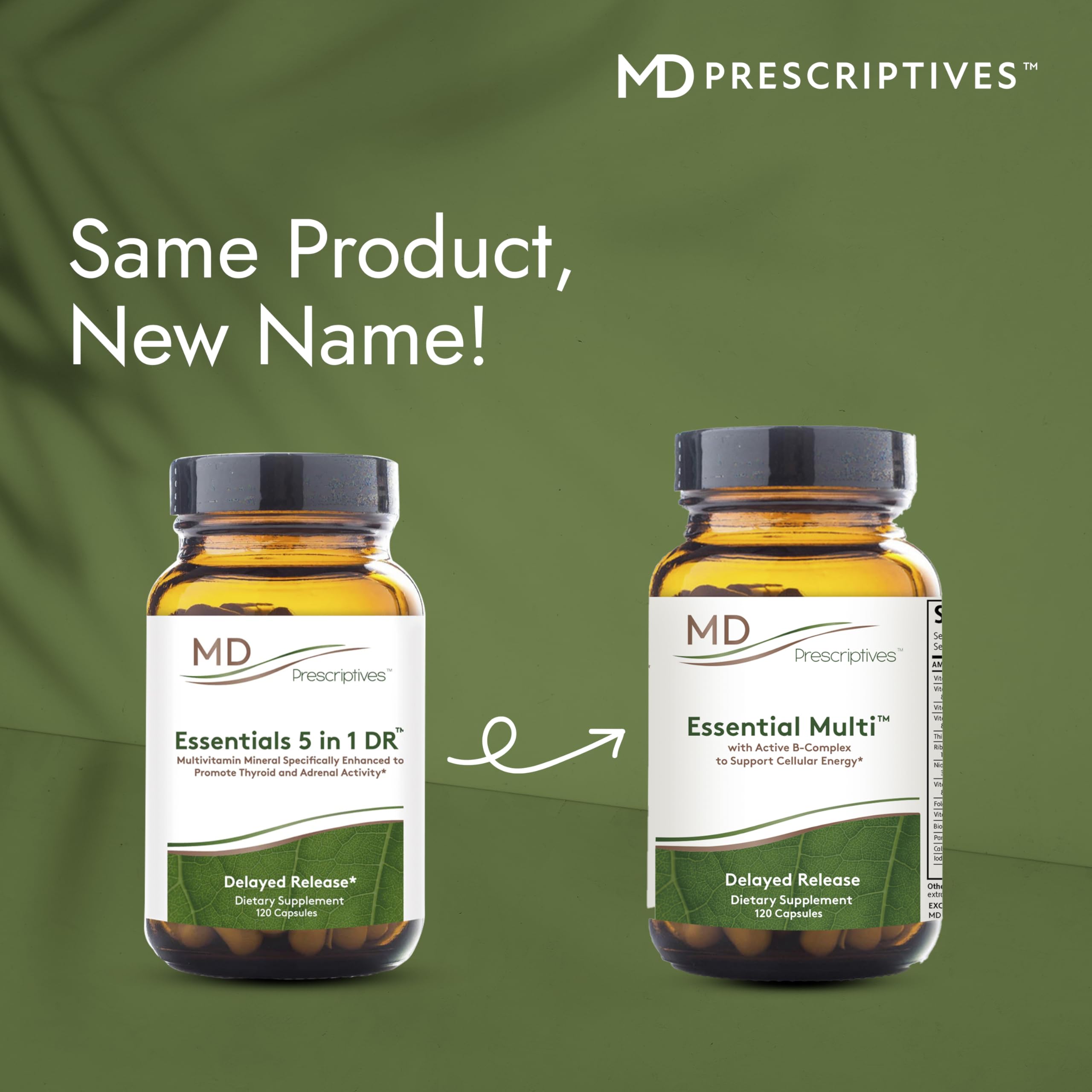 MD Prescriptives Essential Multi pouring capsules demonstrating easy daily routine
