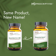 MD Prescriptives Essential Multi pouring capsules demonstrating easy daily routine