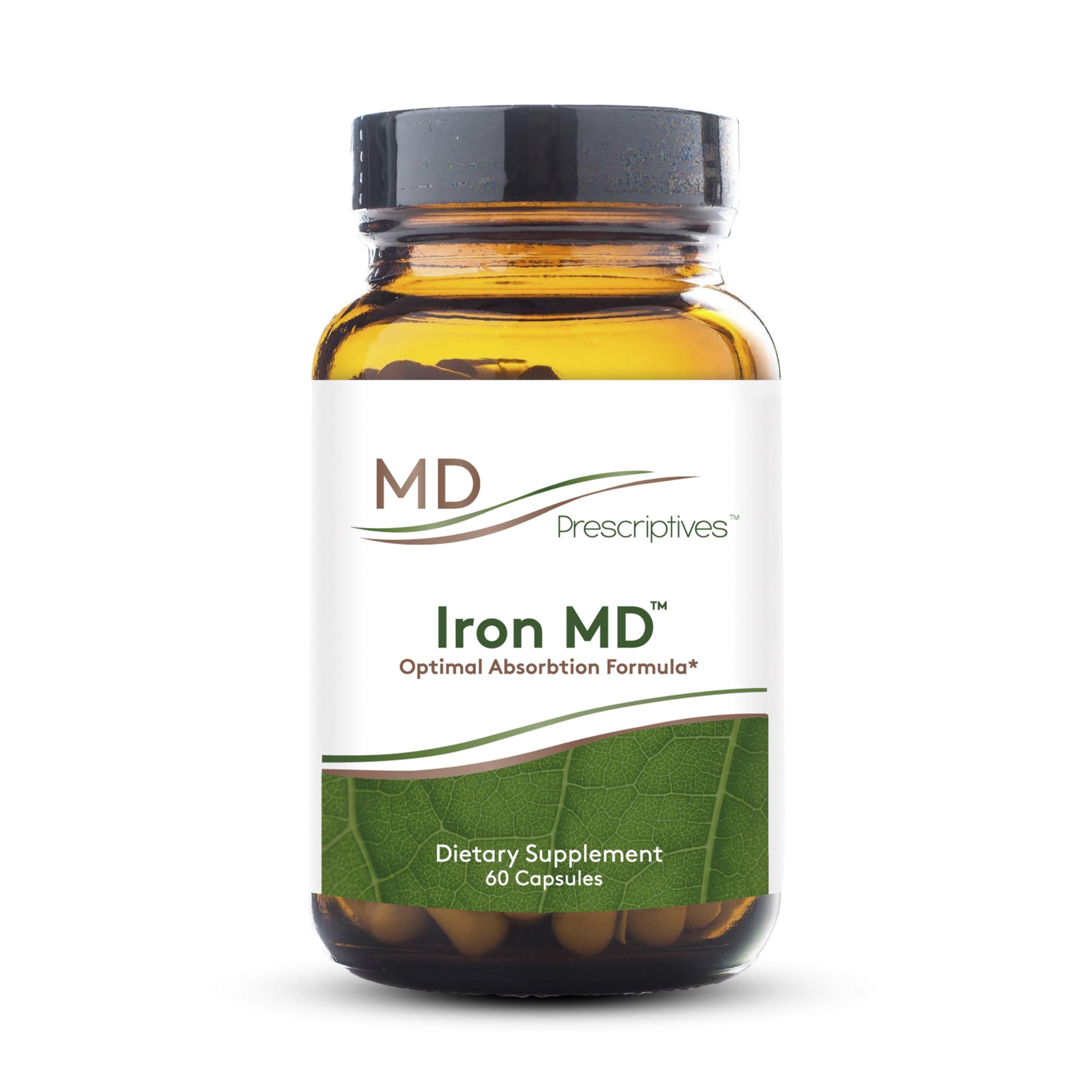 MD Prescriptives Iron MD capsules in bottle for daily iron support.
