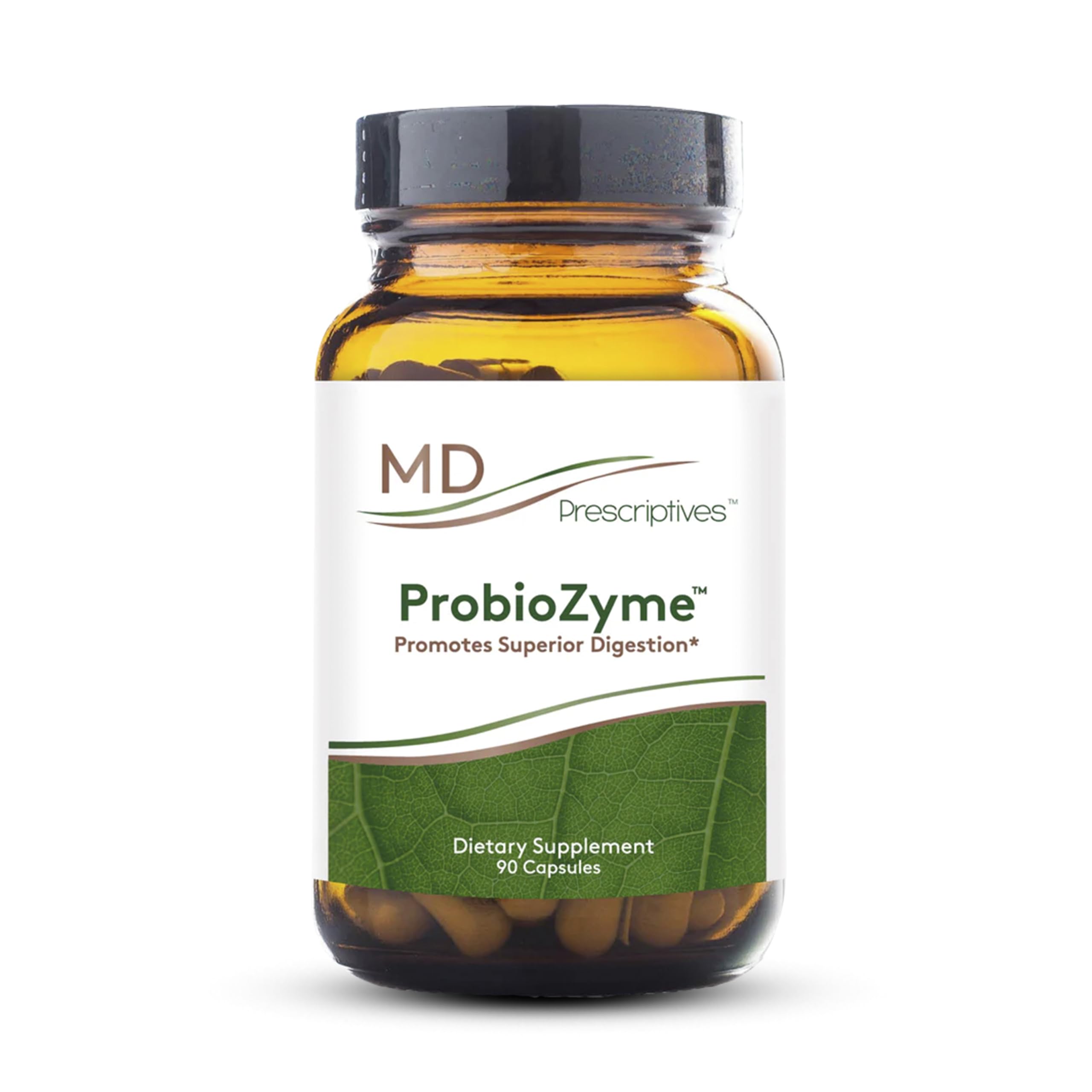 MD Prescriptives ProbioZyme bottle for daily digestive enzyme support.