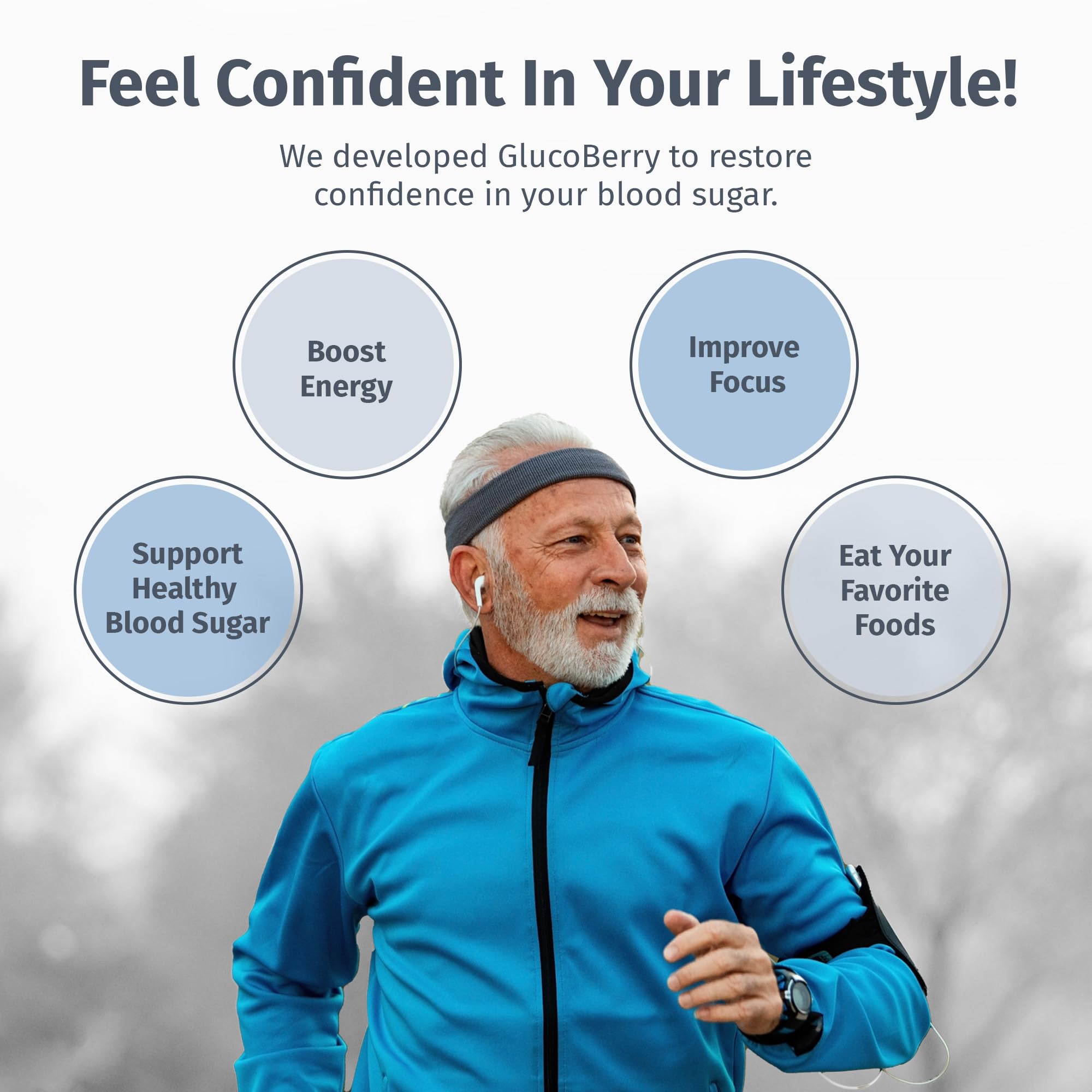 MD Process GlucoBerry bottle shows Biotin inclusion for overall wellness
