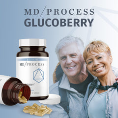 MD Process GlucoBerry daily-use packaging indicating one-capsule-a-day regimen