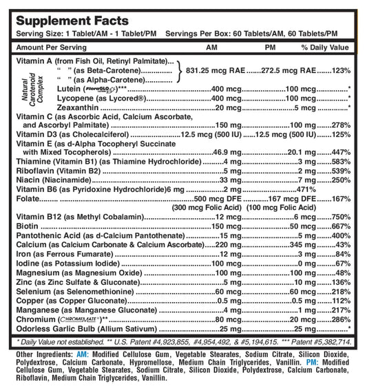 MDR Fitness Tabs tablet close-up showing AM/PM release