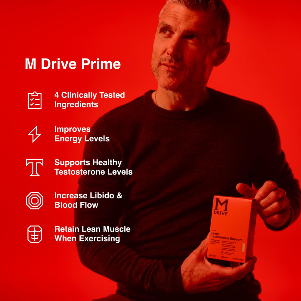 Mdrive Prime capsules being poured with no stimulants for steady energy