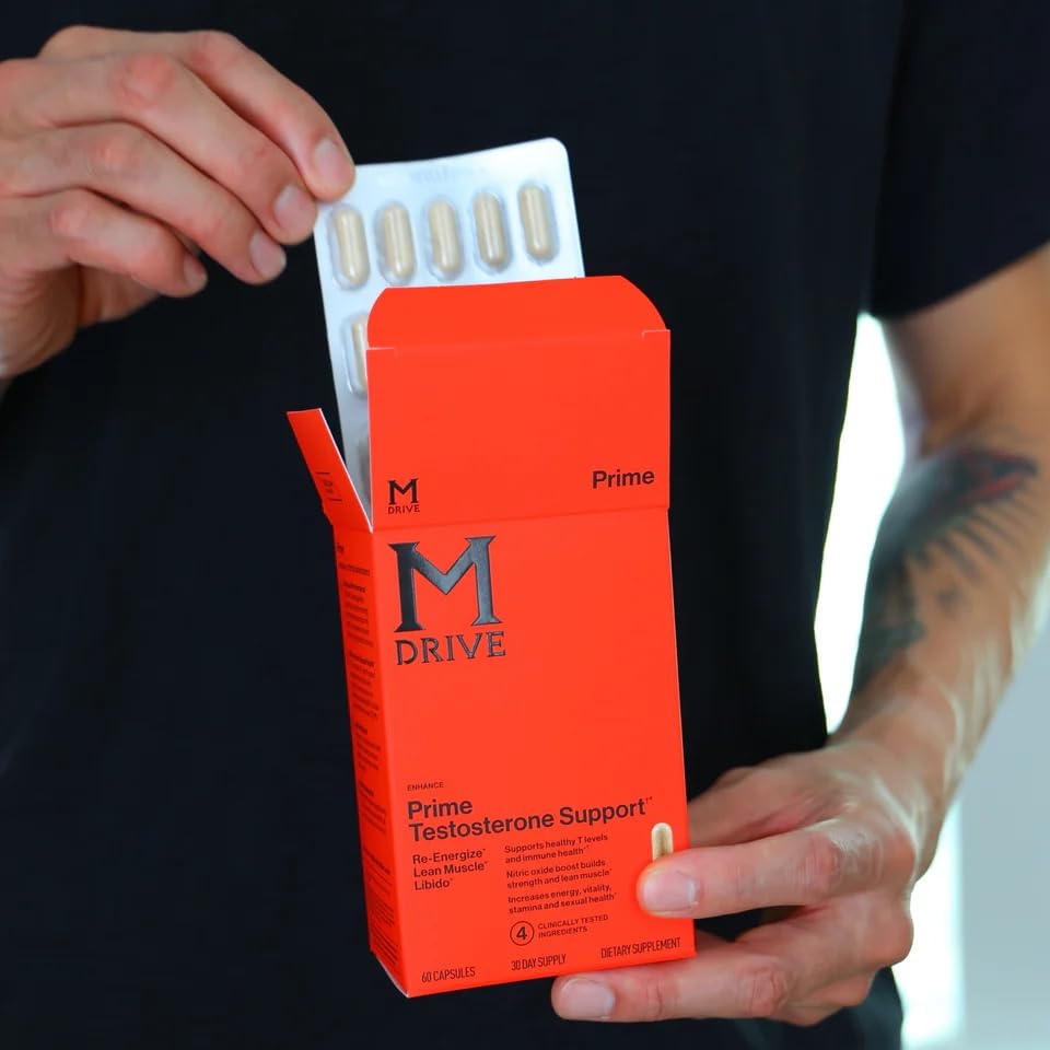 Mdrive Prime serving information showing 30 servings per bottle for ongoing use.