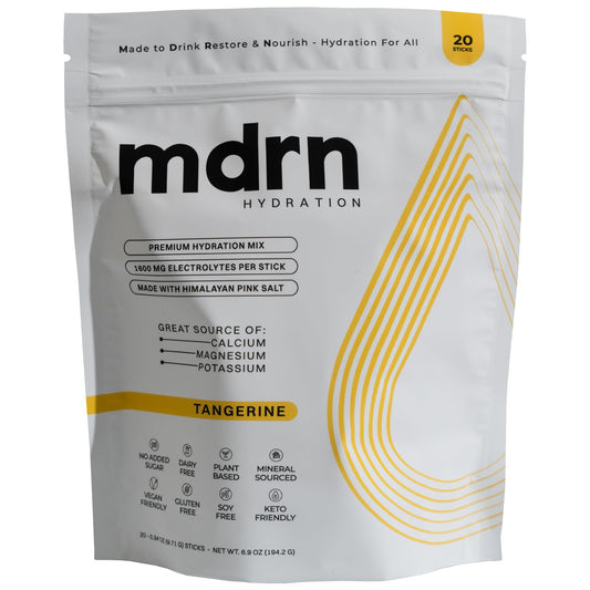 MDRN Hydration electrolyte mix bottle pour for on-the-go refreshment