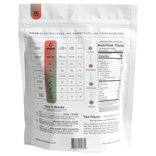 MDRN Hydration pink Himalayan salt electrolyte powder with natural minerals.