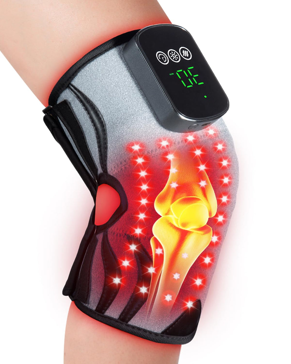 MDSTREE red light therapy knee brace front view for targeted relief