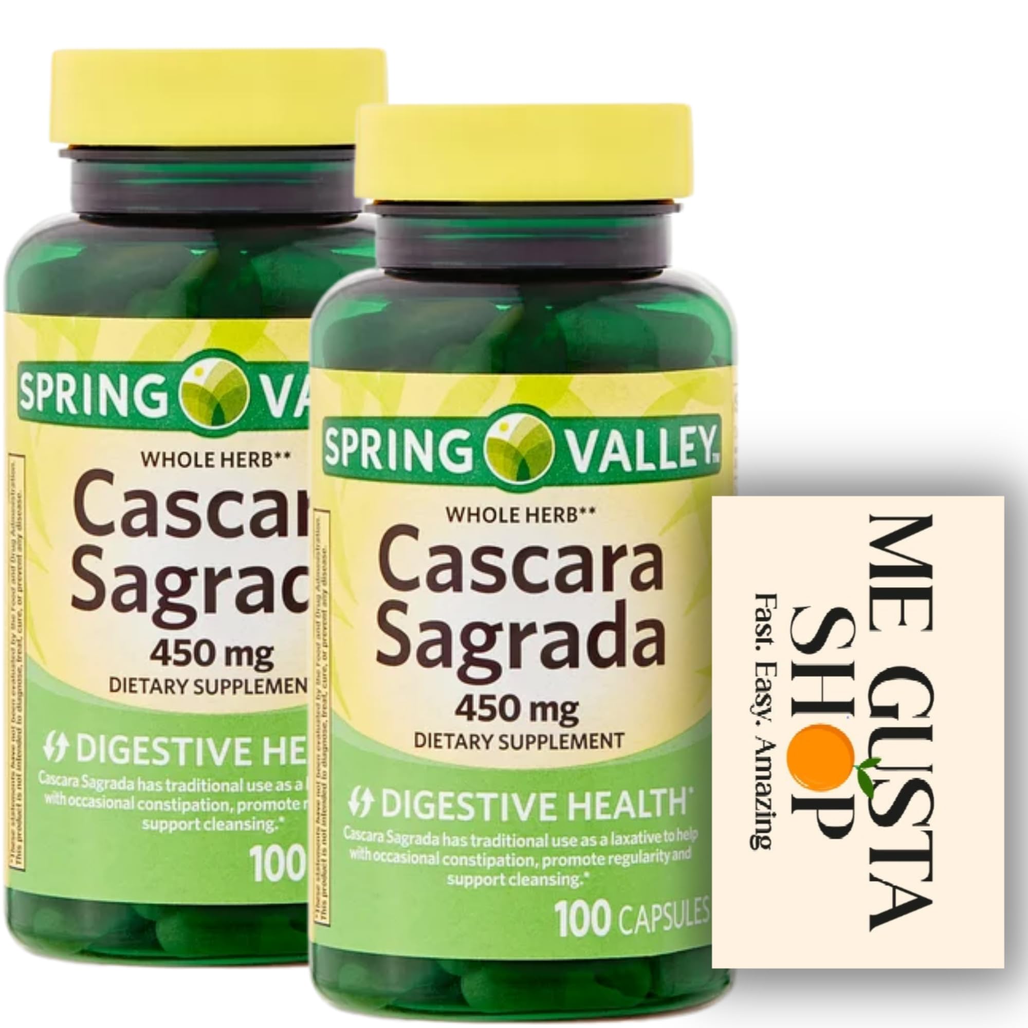 ME GUSTA SHOP Spring Valley Cascara Sagrada bottle for digestive support.