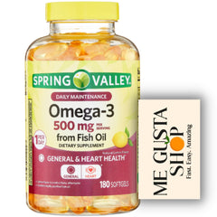 ME GUSTA SHOP Spring Valley Omega 3 bottle front for daily wellness
