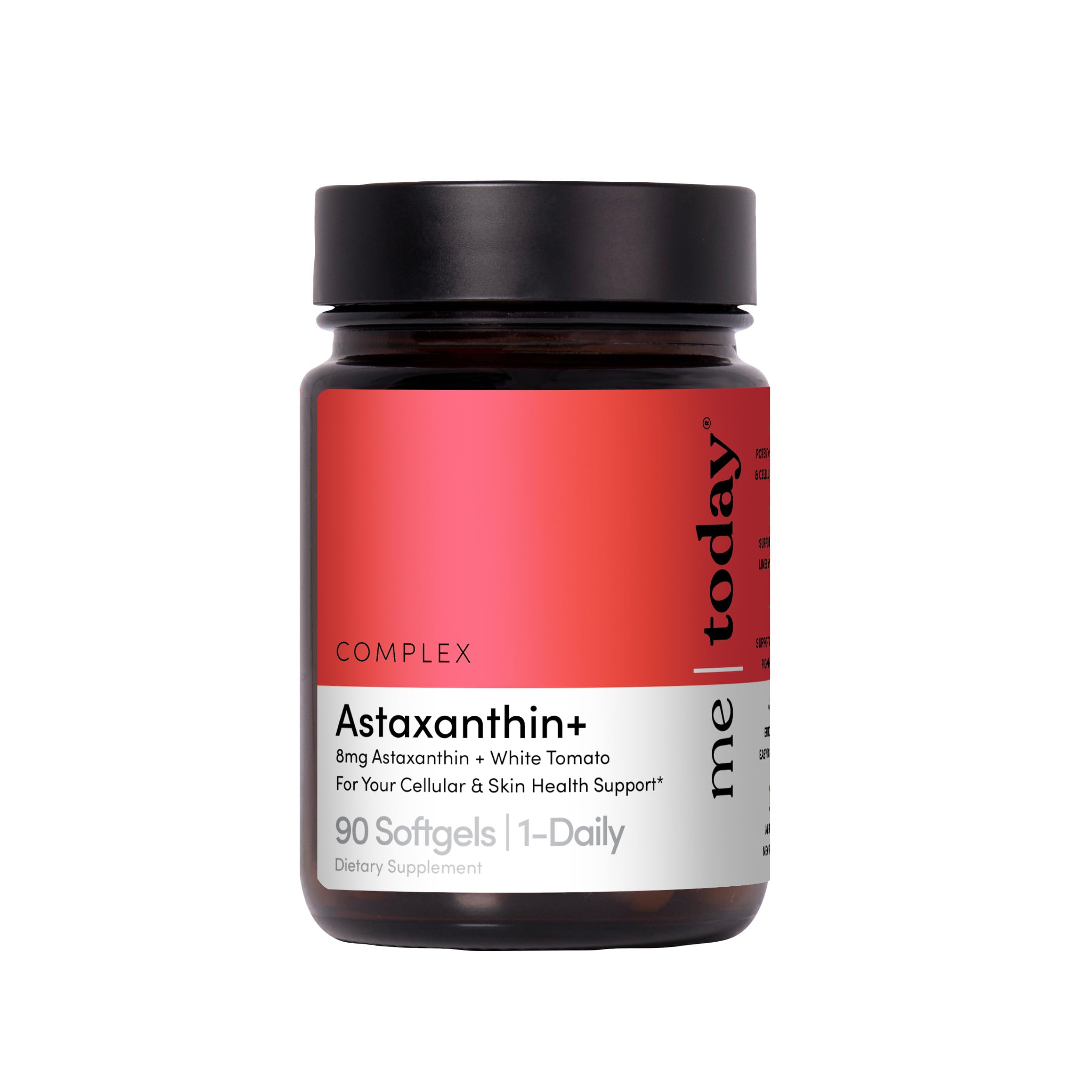 me today Complex Astaxanthin-8mg bottle showing premium antioxidant support for daily wellness