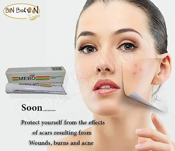 MEBO Burn cream bottle shows expiry label for clear dating.