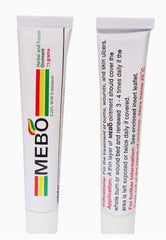 MEBO Burn cream tube close-up for easy application.
