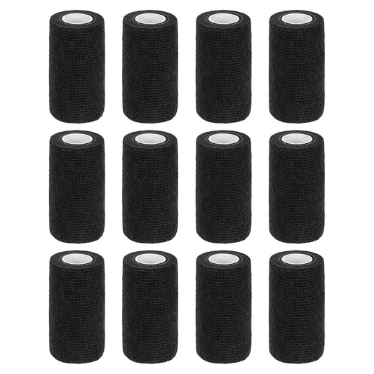 MECCANIXITY elastic cohesive bandage wrap in black, 4in by 5yd, for secure sports support.