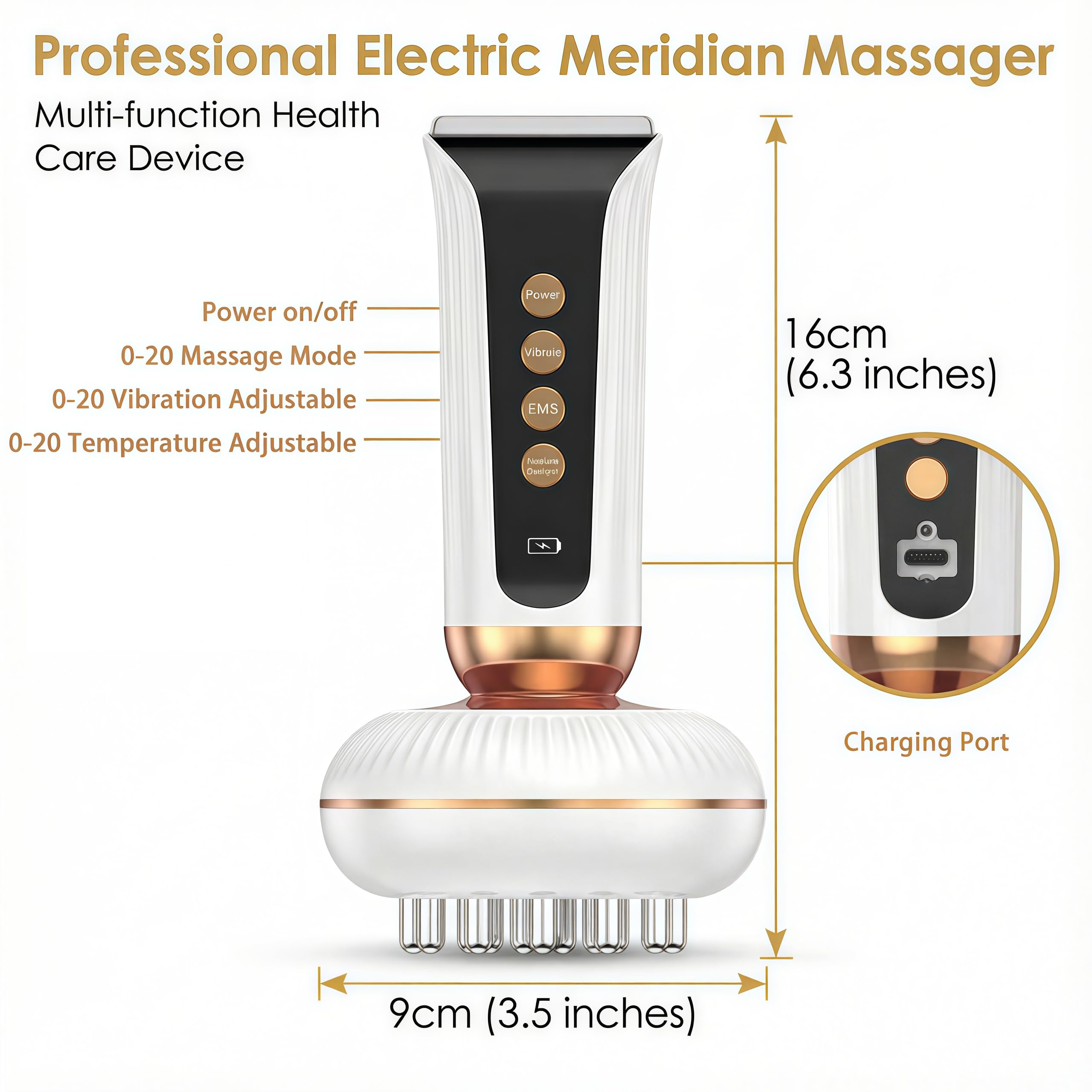 MechMaj massager applied to thigh for targeted relief.