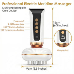 MechMaj massager applied to thigh for targeted relief.