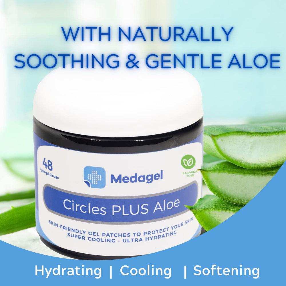 Medagel Circles Plus Aloe 3-inch patch travels in nursery bag for quick relief